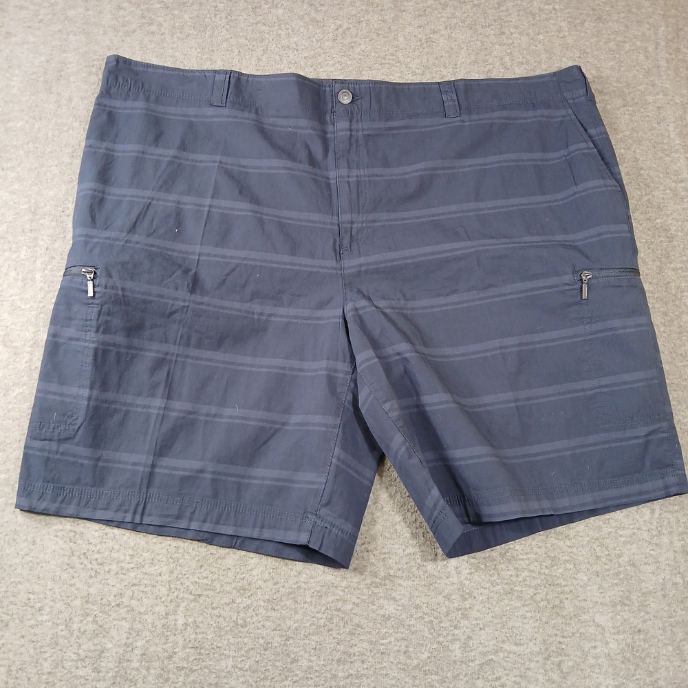 True Nation Hidden Cargo Shorts Mens 56 Blue Striped Stretch PL25564360090